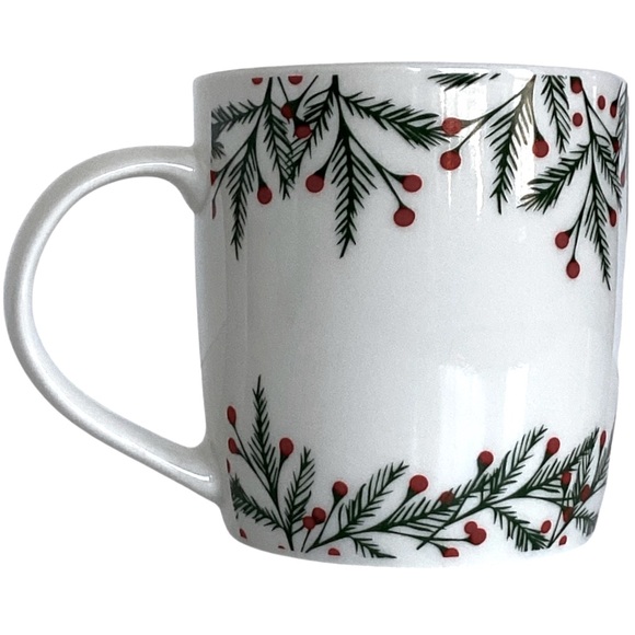 Starbucks 2020 Christmas Mermaid Holly Berry Garland Coffee Mug White Red Green - Picture 6 of 14
